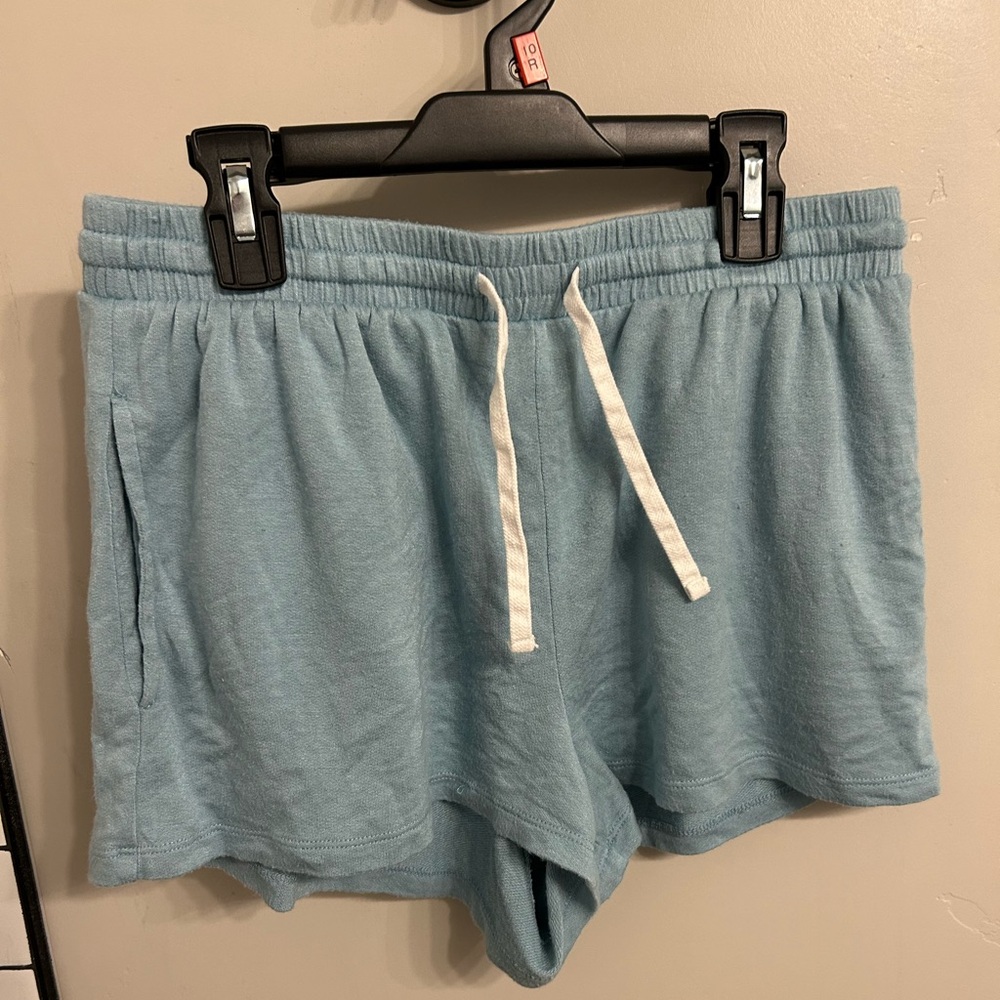 Colsie women’s cloudknit pajama shorts; blue, size small